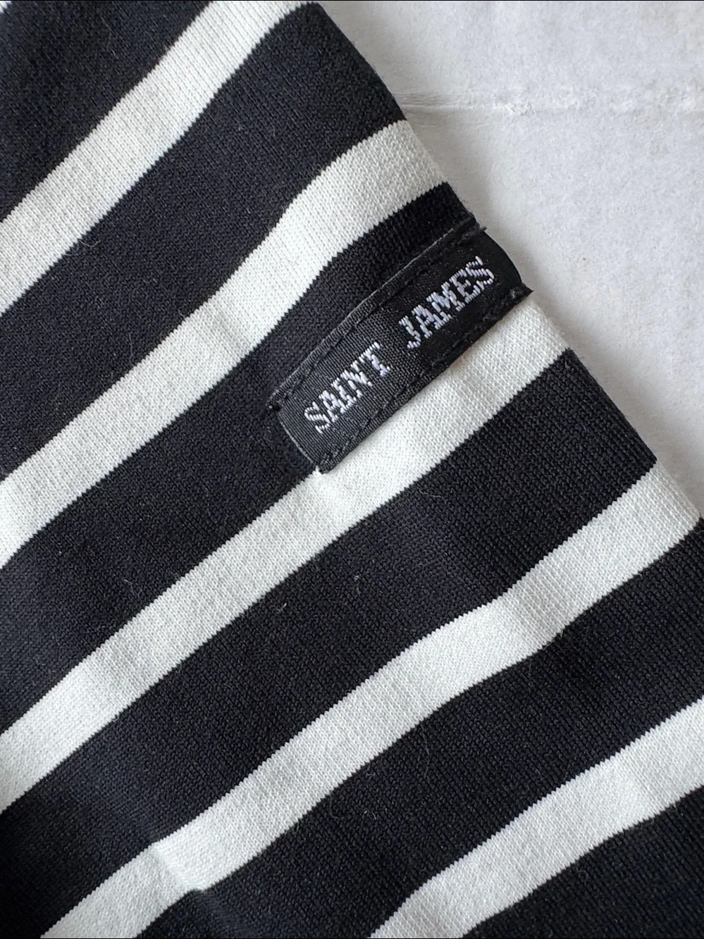 Saint James Black and White Breton Stripe Tee size 8 - Picture 4 of 10
